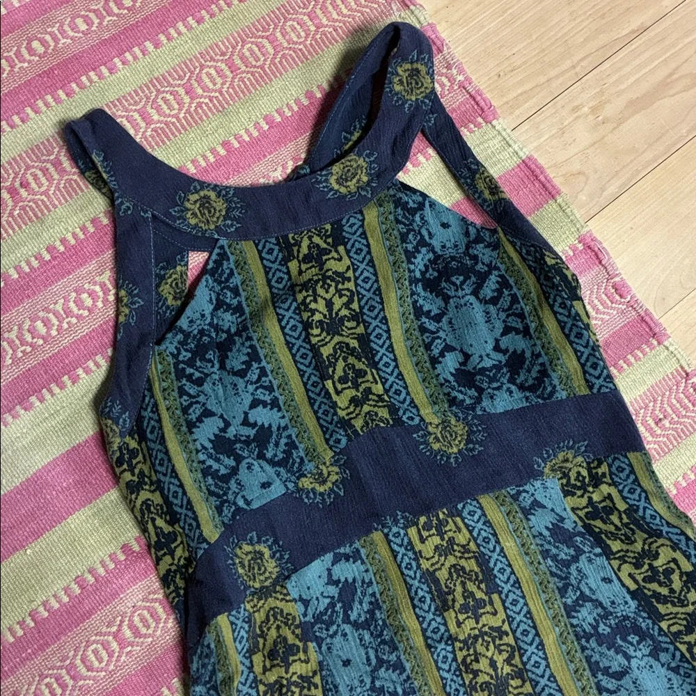 Free People Bohi Maxi Dress in Teal & Navy
